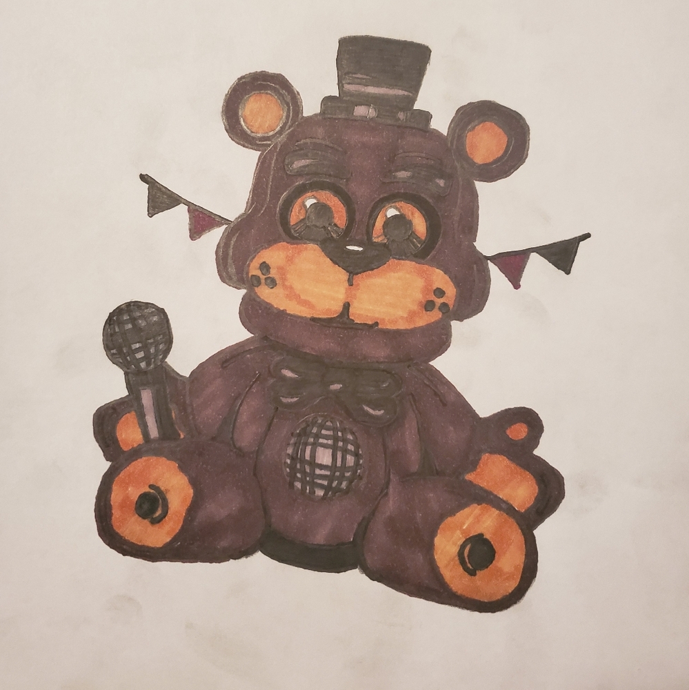 Freddy Fazbear plushie drawing! Will redo in pencil!